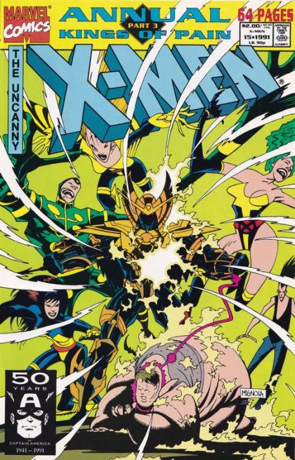 The Uncanny X-Men Annual, Vol. 1 Kings of Pain - Part 3: Queens of Sacrifice / The Killing Stroke: Part 2: The Razor's Edge / X-Men Origin Story / Wolverine: The Enemy Within |  Issue#15A | Year:1991 | Series: X-Men | Pub: Marvel Comics | Direct Edition