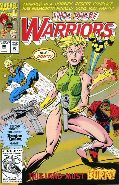 The New Warriors, Vol. 1 World War, Part Two: This Land Must Burn |  Issue#30A | Year:1992 | Series: New Warriors | Pub: Marvel Comics | Direct Edition