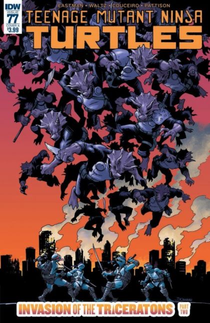 Teenage Mutant Ninja Turtles, Vol. 5 Invasion Of The Triceratons, Part 2 |  Issue#77A | Year:2017 | Series: Teenage Mutant Ninja Turtles | Pub: IDW Publishing | Regular Damian Couceiro Cover