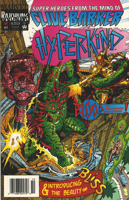 Hyperkind Let There Be Heroes! |  Issue#2B | Year:1993 | Series: Clive Barker | Pub: Marvel Comics | Newsstand Edition
