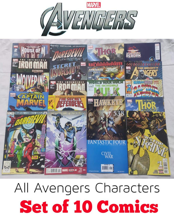 Avengers Comics Books | Marvel Comics | Iron Man | Hulk | Captain America | Fantastic Four | Wolverine | Daredevil | Thor | Assorted Selection of 10 Comics Books [Paperback]