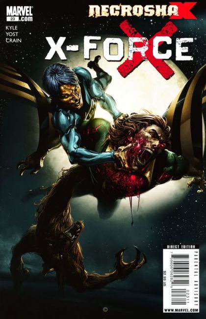 X-Force, Vol. 3 Necrosha - Chapter Four |  Issue#23A | Year:2010 | Series: X-Force | Pub: Marvel Comics | Clayton Crain Regular Cover