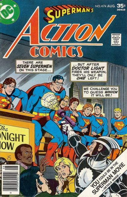 Action Comics, Vol. 1 Will The Real Superman Please Show Up? / One For The Money! |  Issue#474 | Year:1977 | Series:  | Pub: DC Comics |