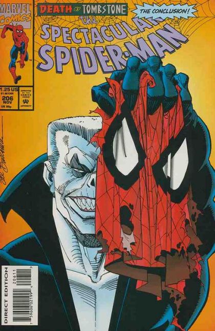 The Spectacular Spider-Man, Vol. 1 Death by Tombstone, Part 3: Fatal Desire; Taps, Part 2 Of 3: Despair |  Issue#206A | Year:1993 | Series: Spider-Man | Pub: Marvel Comics | Direct Edition