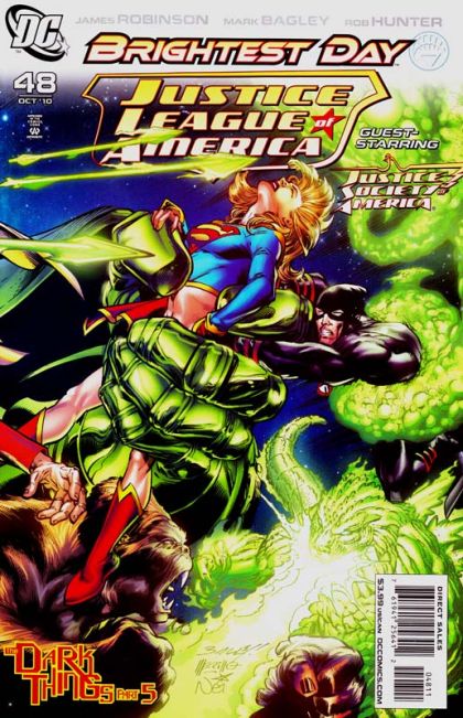 Justice League of America, Vol. 2 Brightest Day - The Dark Things, Part Five / Cogs, Part 3 |  Issue#48A | Year:2010 | Series: Justice League | Pub: DC Comics | Mark Bagley & Jesus Merino Regular Cover