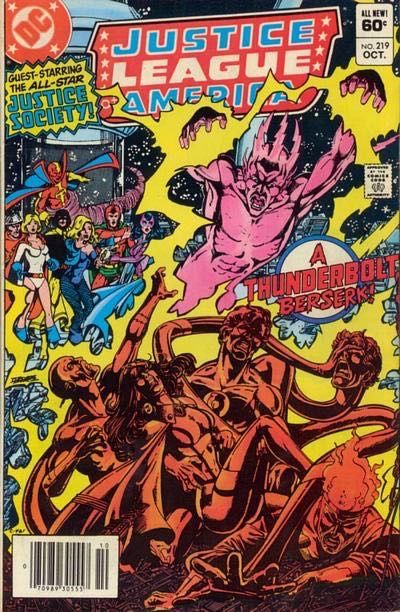 Justice League of America, Vol. 1 Crisis In The Thunderbolt Dimension!, Crisis in the Thunderbolt Dimension part 1 |  Issue#219B | Year:1983 | Series: Justice League | Pub: DC Comics | Newsstand Edition