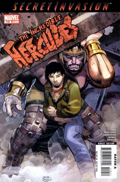 Incredible Hercules Secret Invasion - Sacred Invasion, Part Three: Contact / Mini Marvels: Hulk Splash |  Issue#119 | Year:2008 | Series: Hercules | Pub: Marvel Comics |