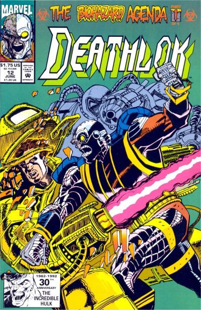 Deathlok, Vol. 2 The Biohazard Agenda, Part 1: Rabbit Is Dead |  Issue#12A | Year:1992 | Series: Deathlok | Pub: Marvel Comics | Direct Edition