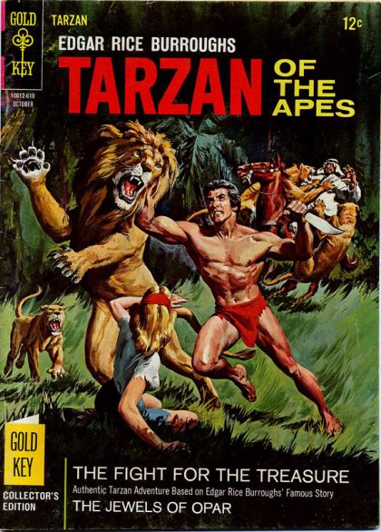 Tarzan (Dell Publishing Co.) The Jewels of Opar, Part 3 : Fight For The Treasure; The Fabulous Jewel; The Retreat; Defiant Trumpet |  Issue#161 | Year:1966 | Series: Tarzan | Pub: Dell Publishing Co. |