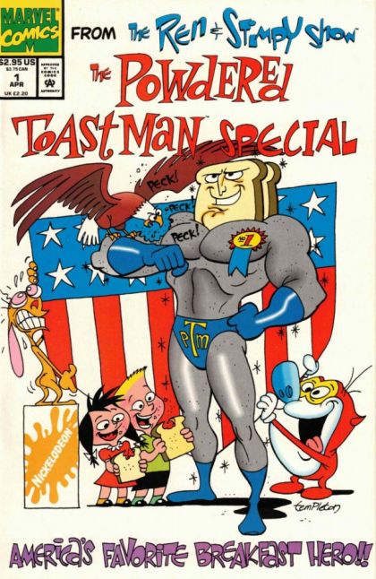 The Ren & Stimpy Show: The Powdered Toast Man Special America's Favorite Breakfast Hero!! |  Issue#1A | Year:1994 | Series:  | Pub: Marvel Comics | Direct Edition