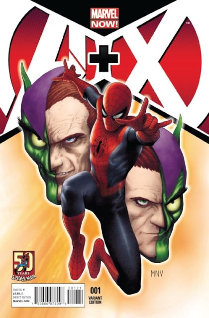 A+X Fight For The Future |  Issue#1G | Year:2012 | Series:  | Pub: Marvel Comics | Steve McNiven Spider-Man 50th Anniversary Variant Cover
