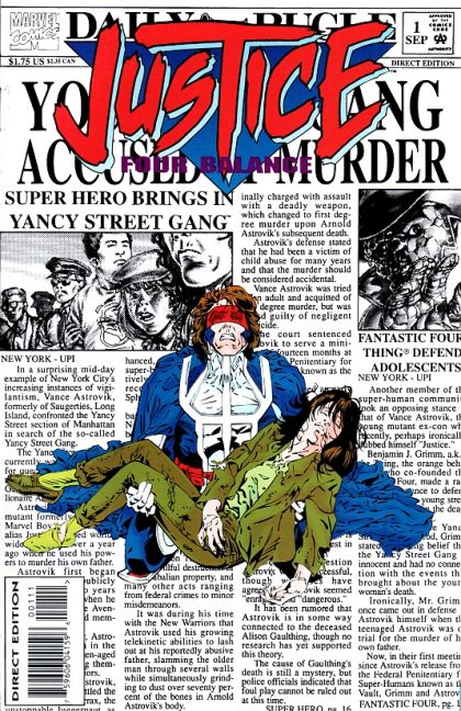 Justice: Four Balance Four Balance, Part One: Rock Crushes Scissors |  Issue#1 | Year:1994 | Series: New Warriors | Pub: Marvel Comics |