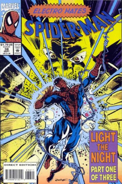 Spider-Man, Vol. 1 Light The Night, Part 1 |  Issue#38A | Year:1993 | Series: Spider-Man | Pub: Marvel Comics | Direct Edition