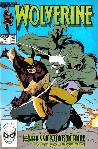 Wolverine, Vol. 2 The Gehenna Stone Affair, Part 4 |  Issue#14A | Year:1989 | Series: Wolverine | Pub: Marvel Comics | Direct Edition