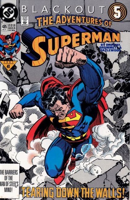 The Adventures of Superman Blackout - Out Of The Mist |  Issue#485A | Year:1991 | Series: Superman | Pub: DC Comics | Direct Edition