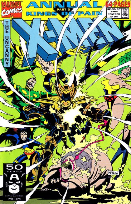 The Uncanny X-Men Annual, Vol. 1 Kings of Pain - Part 3: Queens of Sacrifice / The Killing Stroke: Part 2: The Razor's Edge / X-Men Origin Story / Wolverine: The Enemy Within |  Issue#15A | Year:1991 | Series: X-Men | Pub: Marvel Comics |