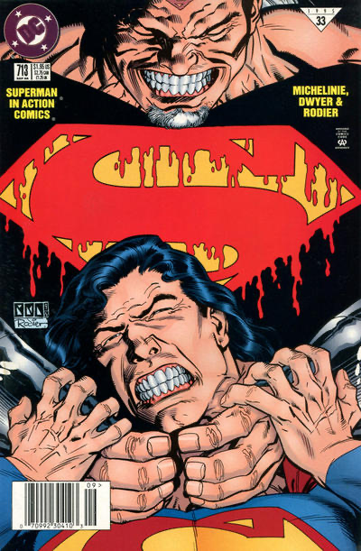 Action Comics, Vol. 1 Scarlet Salvation |  Issue#713B | Year:1995 | Series:  | Pub: DC Comics | Newsstand Edition