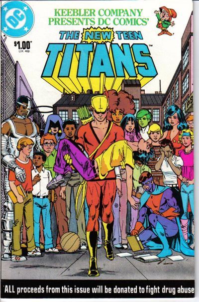 The New Teen Titans (President's Drug Awareness Campaign) Plague |  Issue#1B | Year:1983 | Series:  | Pub: DC Comics | Presented by Keebler, Retail Edition