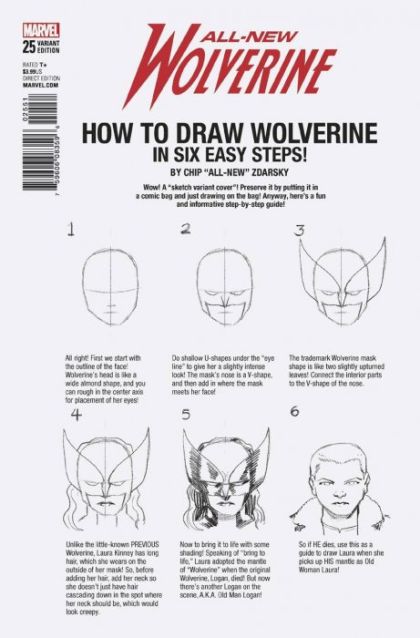 All-New Wolverine Orphans of X, Part One |  Issue#25E | Year:2017 | Series:  | Pub: Marvel Comics | Variant Chip Zdarsky How-To-Draw Cover
