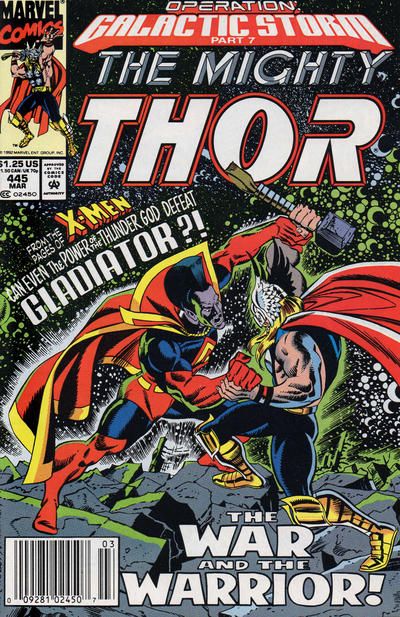 Thor, Vol. 1 Operation: Galactic Storm - Part 7: The War And The Warrior |  Issue#445B | Year:1992 | Series: Thor | Pub: Marvel Comics | Newsstand Edition