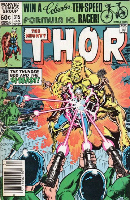 Thor, Vol. 1 The Thunder God and the Bi-Beast |  Issue#315B | Year:1981 | Series: Thor | Pub: Marvel Comics | Newsstand Edition