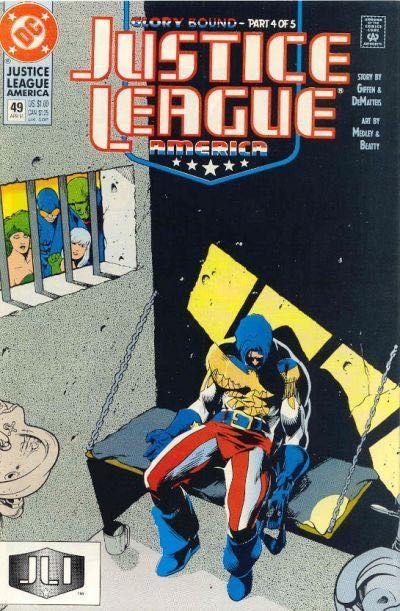 Justice League / International / America Glory Bound, Glory And Shame |  Issue#49A | Year:1991 | Series: Justice League | Pub: DC Comics | Direct Edition