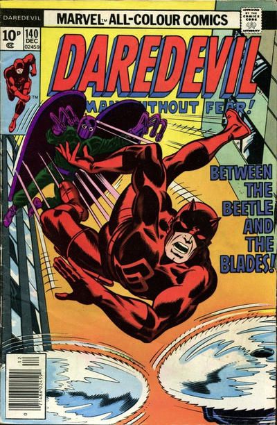 Daredevil, Vol. 1 Death Times Two! |  Issue#140B | Year:1976 | Series: Daredevil | Pub: Marvel Comics | UK Price Variant