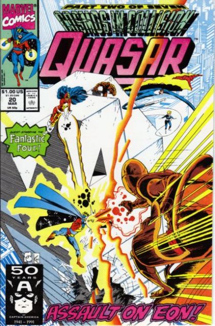 Quasar Cosmos In Collision, Part Two |  Issue#20 | Year:1991 | Series: Quasar | Pub: Marvel Comics |