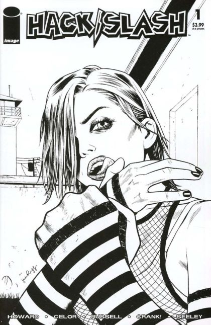 Hack/Slash: Resurrection Part 1 |  Issue#1D | Year:2017 | Series:  | Pub: Image Comics | Walking Dead #23 Tribute B&W Cover