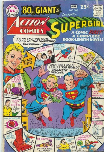 Action Comics, Vol. 1 The Unknown Supergirl! / Supergirl's Secret Enemy!|  Issue#360 | Year:1968 | Series:  | Pub: DC Comics | Giant