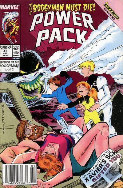 Power Pack, Vol. 1 Inferno - Revenge of the Boogeyman, Part 2: The Boogeyman Must Die! |  Issue#43 | Year:1988 | Series: Power Pack | Pub: Marvel Comics |
