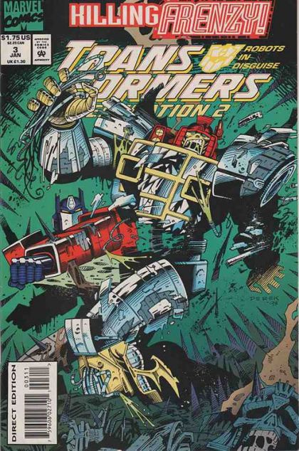 Transformers Generation 2 Primal Fear |  Issue#3A | Year:1993 | Series: Transformers | Pub: Marvel Comics | Direct Edition