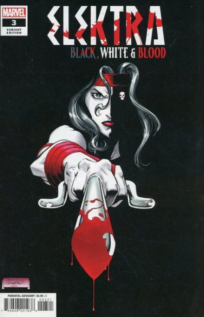 Elektra: Black, White & Blood Split / With A Passion / Weapon of Choice |  Issue#3B | Year:2022 | Series:  | Pub: Marvel Comics | Mark Bagley Cover