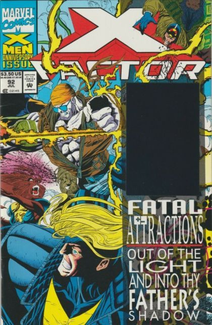 X-Factor, Vol. 1 Fatal Attractions - Part 1: The Man Who Wasn't There |  Issue#92B | Year:1993 | Series: X-Factor | Pub: Marvel Comics | Newsstand Edition