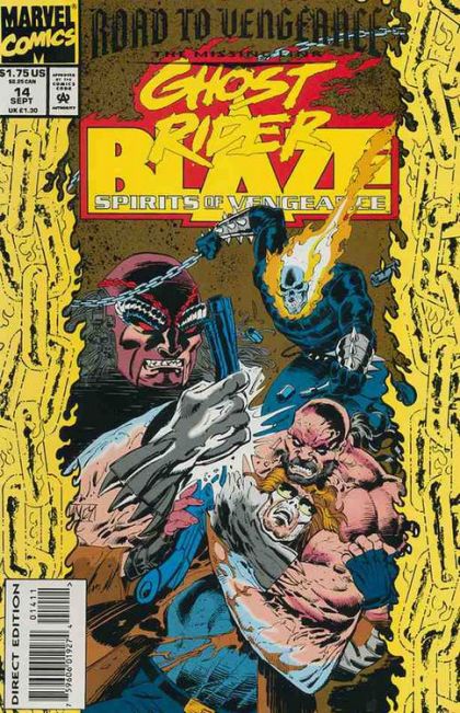 Ghost Rider / Blaze: Spirits of Vengeance Road To Vengeance: The Missing Link - Part 2: Truth Is Only Skin Deep! |  Issue#14A | Year:1993 | Series:  | Pub: Marvel Comics | Direct Edition