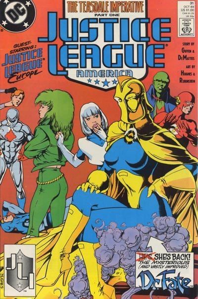 Justice League / International / America The Teasdale Imperative - Part One: Crossed Wires! |  Issue#31A | Year:1989 | Series: Justice League | Pub: DC Comics | Direct Edition