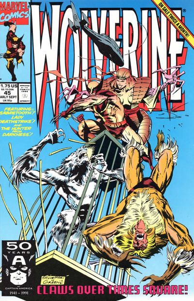Wolverine, Vol. 2 Claws Over Times Square |  Issue#45A | Year:1991 | Series: Wolverine | Pub: Marvel Comics | Direct Edition