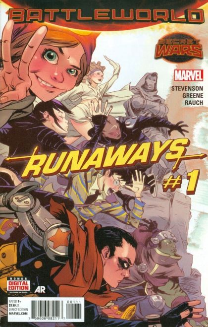 Runaways, Vol. 4 Secret Wars: Battleworld - Doomed Youth |  Issue#1A | Year:2015 | Series: Runaways | Pub: Marvel Comics | Sanford Greene Regular