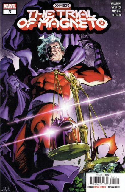 X-Men: The Trial of Magneto Schrödinger's Corpse |  Issue#3A | Year:2021 | Series:  | Pub: Marvel Comics | Regular Valerio Schiti Cover