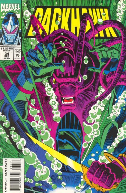 Darkhawk, Vol. 1 Here Fishy, Fishy... |  Issue#34A | Year:1993 | Series: Darkhawk | Pub: Marvel Comics | Direct Edition