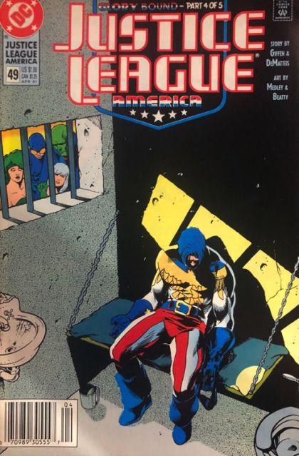Justice League / International / America Glory Bound, Glory And Shame |  Issue#49B | Year:1991 | Series: Justice League | Pub: DC Comics | Newsstand Edition