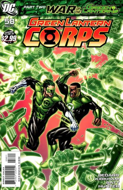 Green Lantern Corps, Vol. 1 War of the Green Lanterns - Part Two |  Issue#58A | Year:2011 | Series: Green Lantern | Pub: DC Comics | Tyler Kirkham Regular