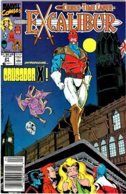 Excalibur, Vol. 1 The Cross-Time Caper, Part 9: Crusader X |  Issue#21B | Year:1990 | Series: Excalibur | Pub: Marvel Comics | Newsstand Edition