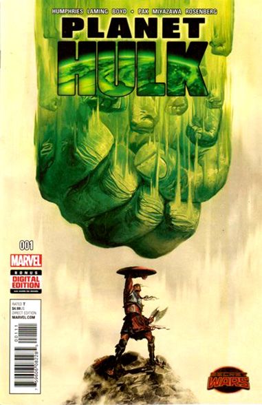 Planet Hulk Secret Wars - Part One: The Oath / Phoenix Burning |  Issue#1A | Year:2015 | Series: Hulk | Pub: Marvel Comics | Regular Cover - Michael Del Mundo