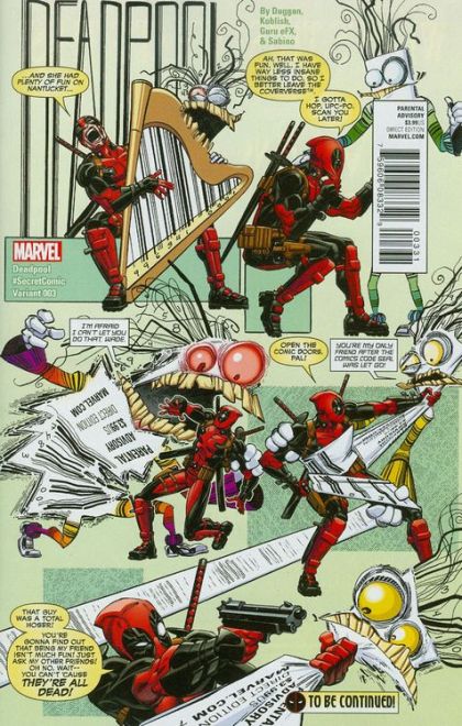 Deadpool, Vol. 5 Just Because You're Paranoid... |  Issue#3C | Year:2015 | Series: Deadpool | Pub: Marvel Comics | Scott Koblish Secret Comic Variant Cover