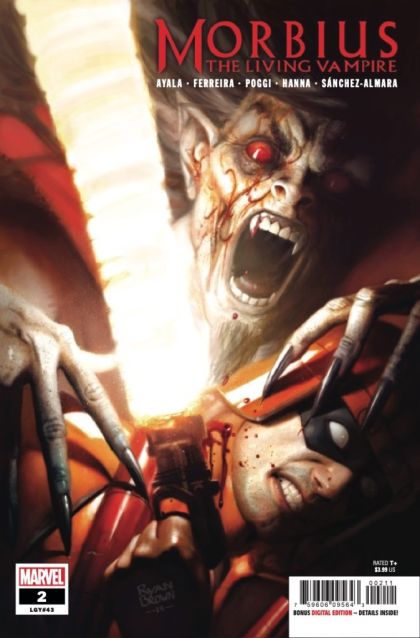 Morbius: The Living Vampire, Vol. 3  |  Issue#2A | Year:2019 | Series: Morbius | Pub: Marvel Comics | Regular Ryan Brown Cover