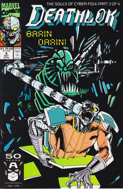 Deathlok, Vol. 2 The Souls of Cyberfolk, Part 3: Thinking about Thinking |  Issue#4A | Year:1991 | Series: Deathlok | Pub: Marvel Comics | Direct Edition