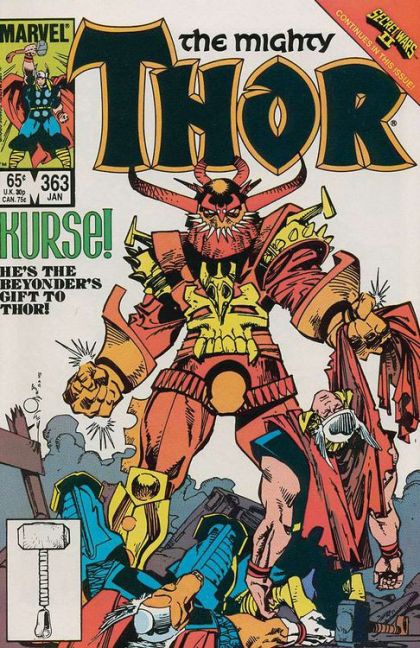 Thor, Vol. 1 Secret Wars II - This Kursed Earth...! |  Issue#363A | Year:1985 | Series: Thor | Pub: Marvel Comics | Direct Edition