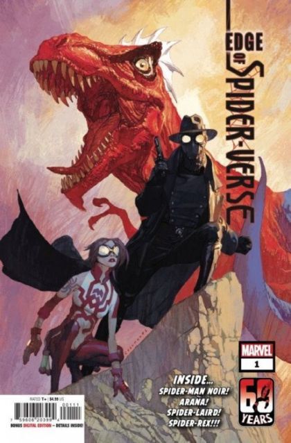 Edge of Spider-Verse, Vol. 2 Spider-Laird: Something Wicked This Way Comes; Araña: The Hero Within; Spider-Rex: Spider-Rex!!!; Spider-Noir: My Dame… My Destiny |  Issue#1A | Year:2022 | Series:  | Pub: Marvel Comics | Regular Josemaria Casanovas Cover