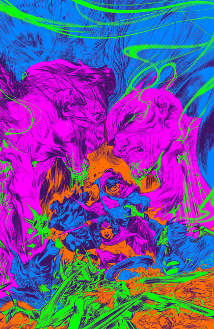 Knight Terrors: Night's End Knight Terrors - Night's End |  Issue#1H | Year:2023 | Series:  | Pub: DC Comics | Howard Porter Darkest Hour Neon Ink Variant